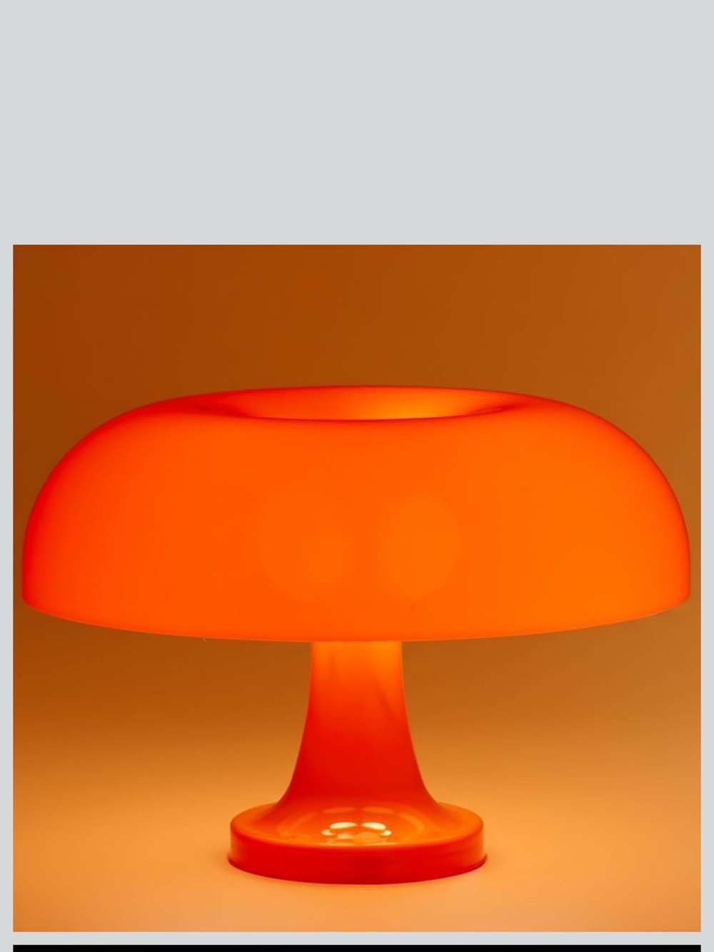 NEW Vellari Orange Mushroom Cordless Rechargeable Touch Dimmable LED Table Lamp